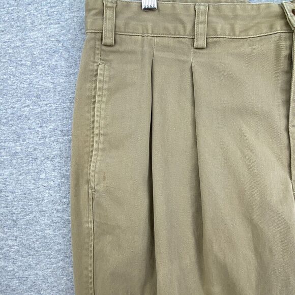 Brooks Brothers Pants Mens 36 X 30 Khaki Pleated Front Cuffed Straight Leg - Picture 4 of 10